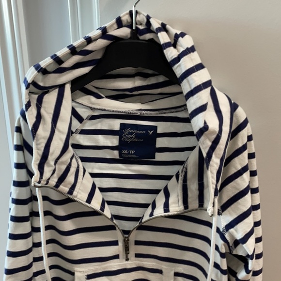 Navy Stripe Hoodie - Picture 2 of 3